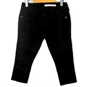 DKNY Womens Jeans Cropped Low Rise Capri Pants Pockets Denim Black Medium